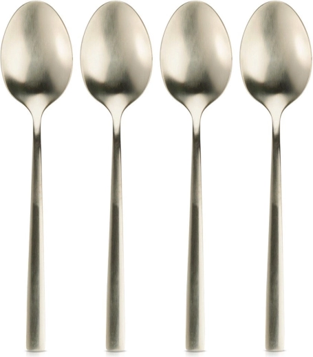 Set aus goldenen Teelöffeln aus Edelstahl, 4 Stk.