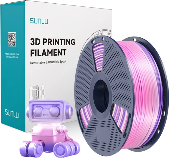 Sunlu PLA+ silk filament regenboog (rainbow) 03 1,75 mm 1 kg