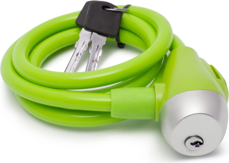 Groene kabelslot voor fiets