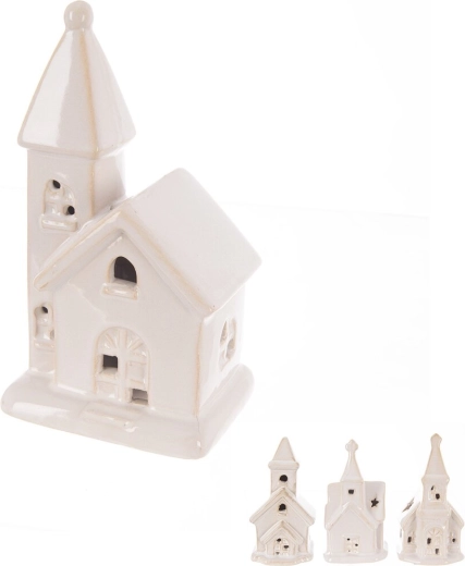 White porcelain church with LED lighting (4 variants)