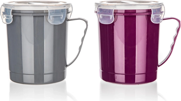 Hermetischer Becher mit Deckel Fast Click 0,7 l – Kunststoff, Farb-Mix