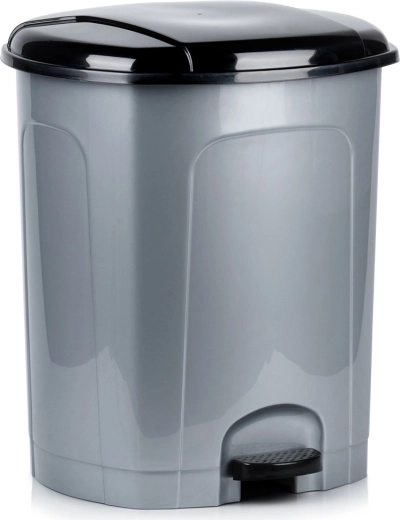Pedal-Abfalleimer aus Kunststoff 50 l, grau
