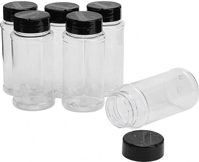 6 clear jars with lids