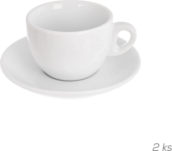 Porcelain cappuccino cup with saucer Mona, 2 pcs, 210 ml