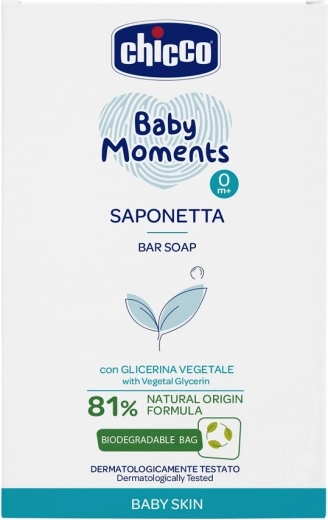 Chicco Baby Moments Sensitive vaste zeep met plantaardige glycerine 100 g