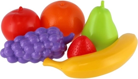7 colorful pieces of fruit for imagination and sorting