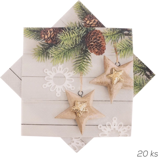 Serviettes en papier à motif étoiles 33 × 33 cm 20 pcs