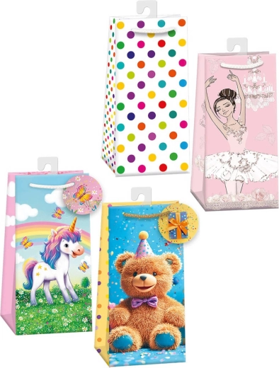 Paper gift bag Argus 10 × 22 × 6 cm, assorted designs - 1 piece