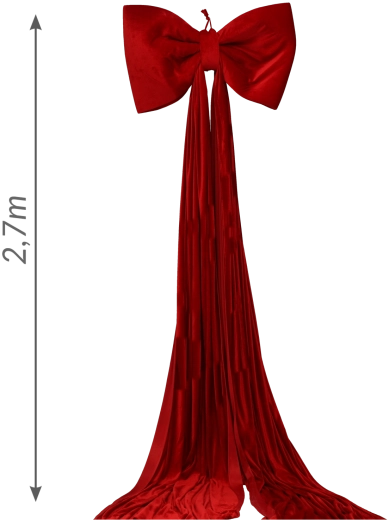 Christmas decorative bow (rosette) red 85 × 270 cm - 1 piece