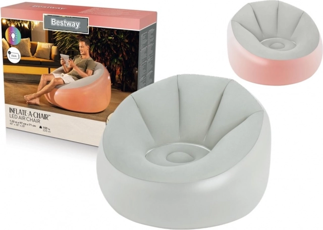 Aufblasbarer leuchtender Sessel 102 × 97 × 71 cm BESTWAY