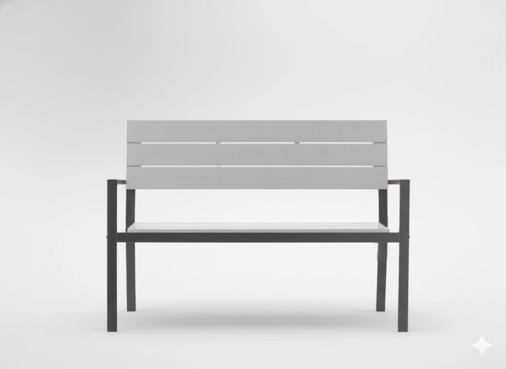 Banc de jardin Garden line 118 × 54 × 77 cm gris