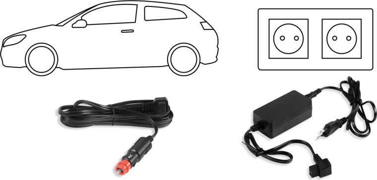 Dubbele voeding voor auto en netstroom