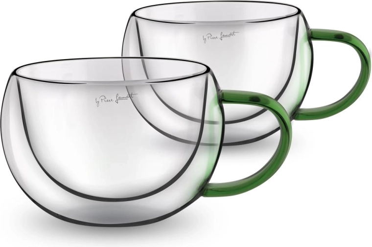 Lamart set van twee thermoglazen voor cappuccino, groen, 270 ml
