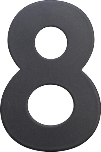 Numéro de maison 8, 75 mm, acier inoxydable, noir mat