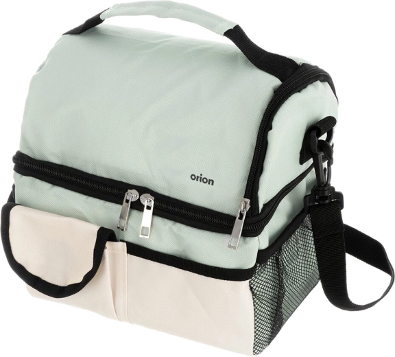 Greenish insulated lunch bag 23 × 15.5 × 24 cm