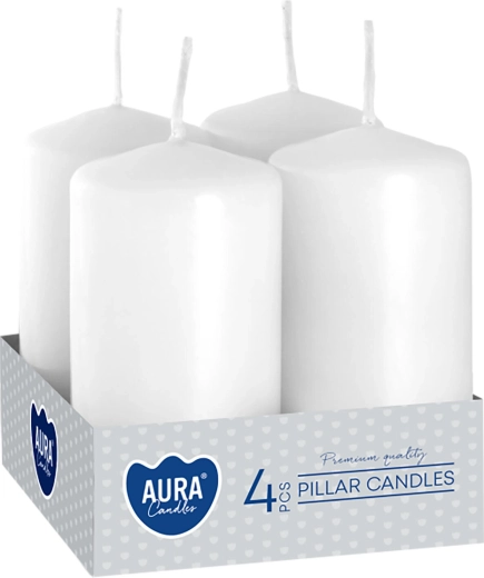 Bougies de l’Avent blanches 80 × 40 mm - 4 pièces