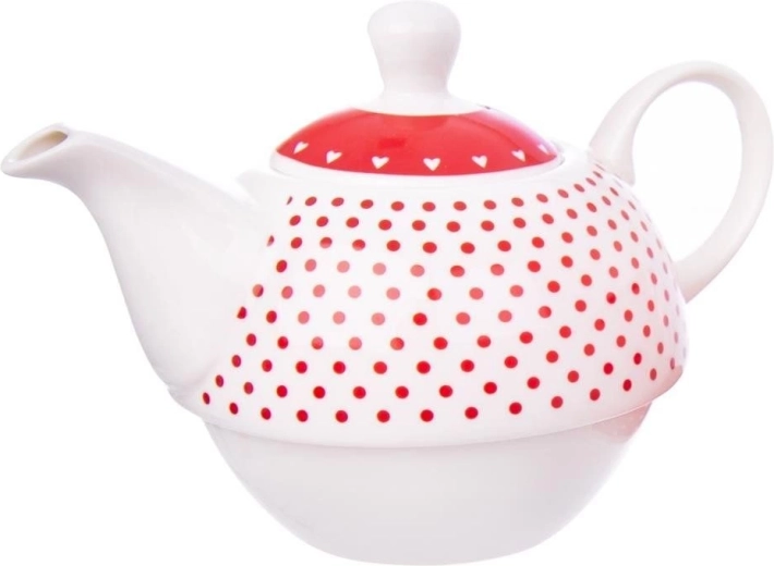 Romantic design with polka dots and hearts