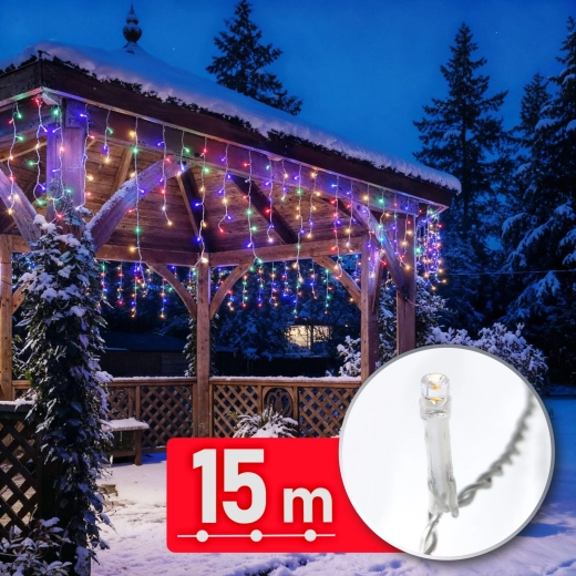 Guirlande lumineuse LED multicolore de 15 m, 600 LED