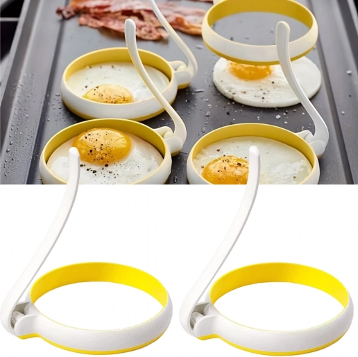 Siliconen ringen voor eieren en pannenkoekjes, 2 stuks