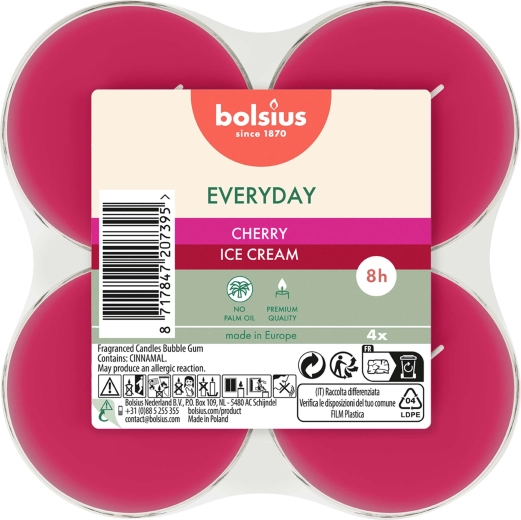 Maxi bougies chauffe-plat Cherry Ice Cream, lot de 4 pièces