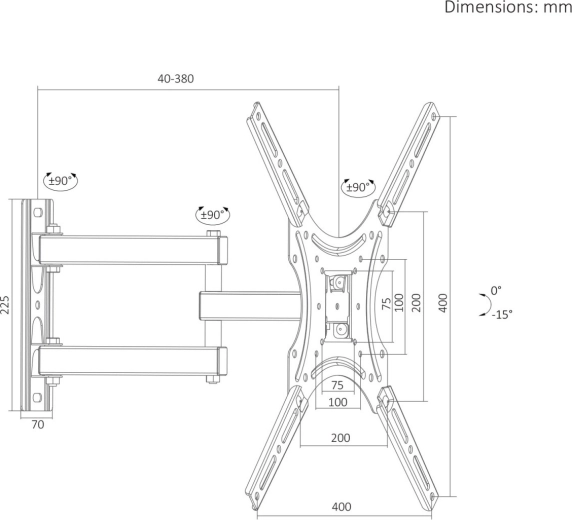 Dimensions pratiques et plage de réglage