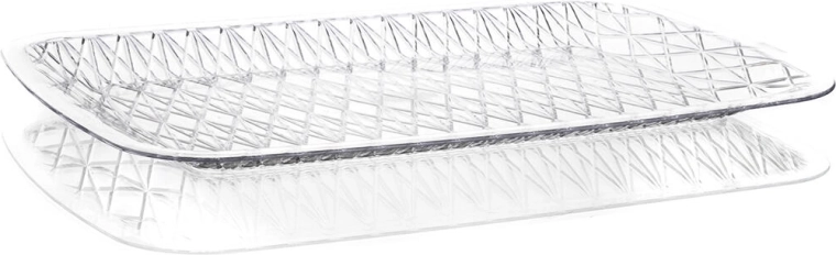 Accasa dienblad van kunststof met glasimitatie 41 × 27 × 2 cm, transparant