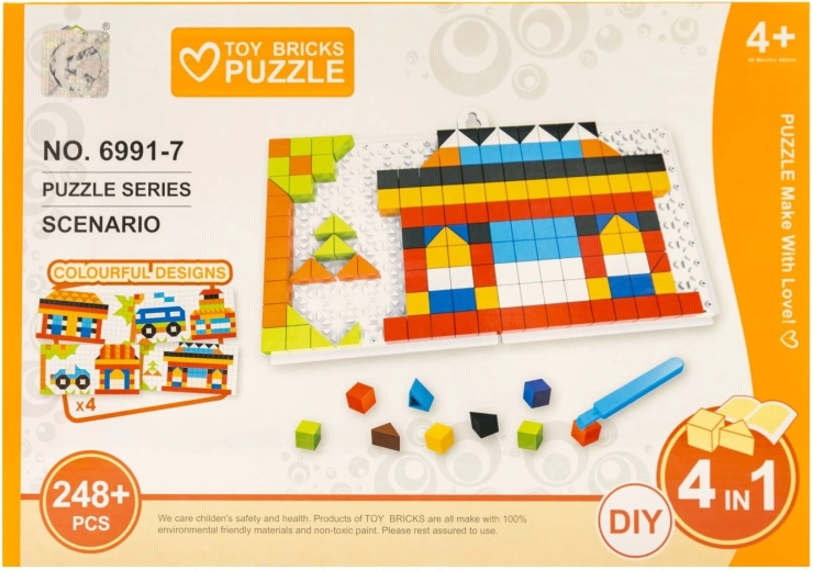Kinderpuzzel 4-in-1 gebouwen 248 stukjes