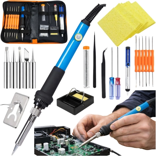 Precisie-soldeerset 60 W met accessoires en etui