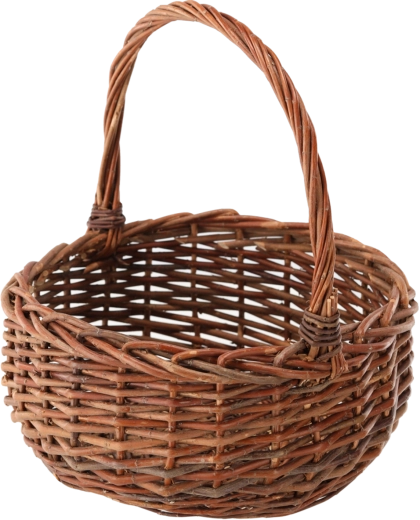 Handgevlochten rieten mand lichtbruin 35 × 35 × 16/37 cm