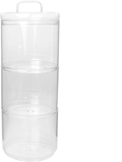 Bocal en verre à trois niveaux avec couvercle