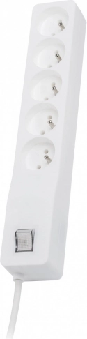 Overspanningsstekkerdoos Lestar ZX 510, 5 stopcontacten, 1,5 m, wit