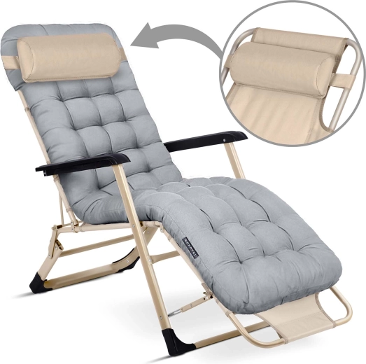 Dik, doorgestikt kussen met hoofdsteun