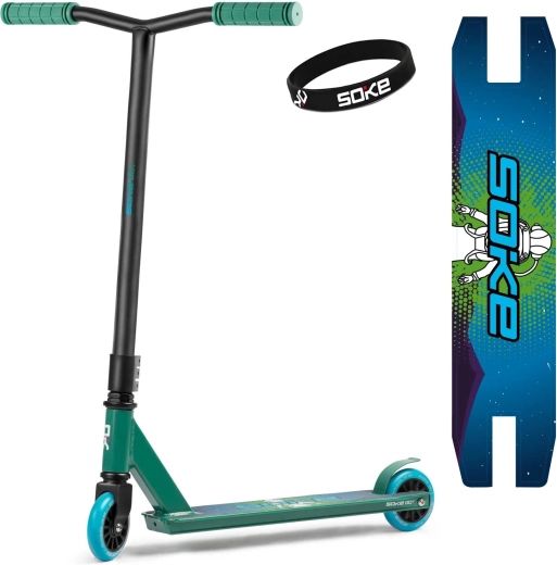 Soke Go! trottinette freestyle verte et bleue