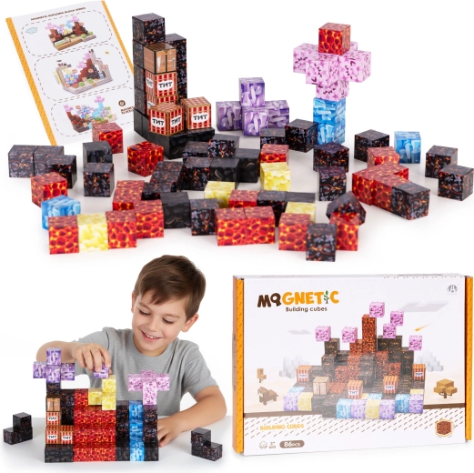 Magnetic Building Blocks Set 86 pcs