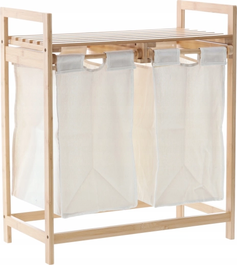 Bambusregal mit zwei Körben 64 × 33 × 73 cm