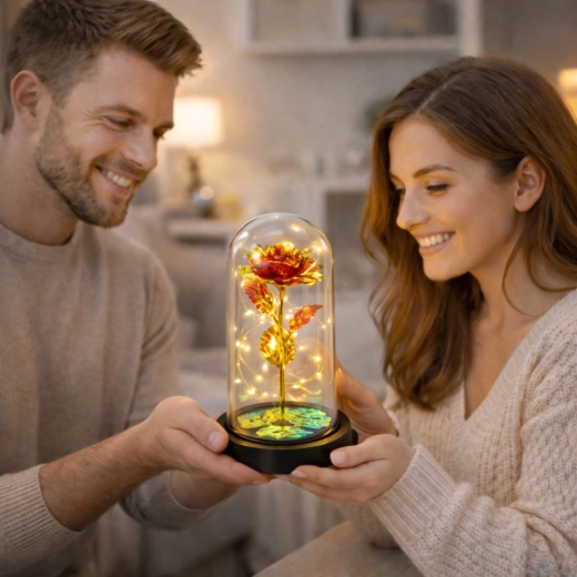 Romantische Dekoration mit Licht