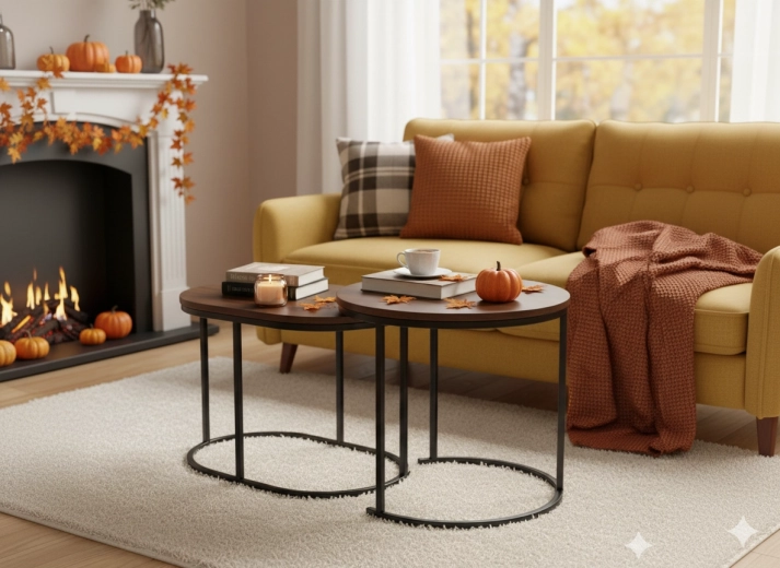 Design in houtdecor en zwart metaal