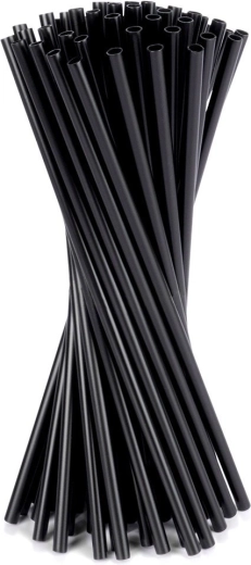 Schwarze Trinkhalme 22 cm, 50 Stk.