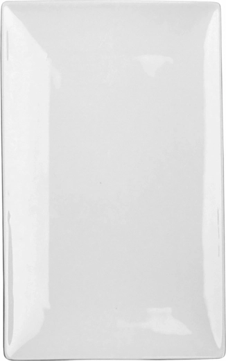 Regular rectangular porcelain serving platter 31 cm, cream