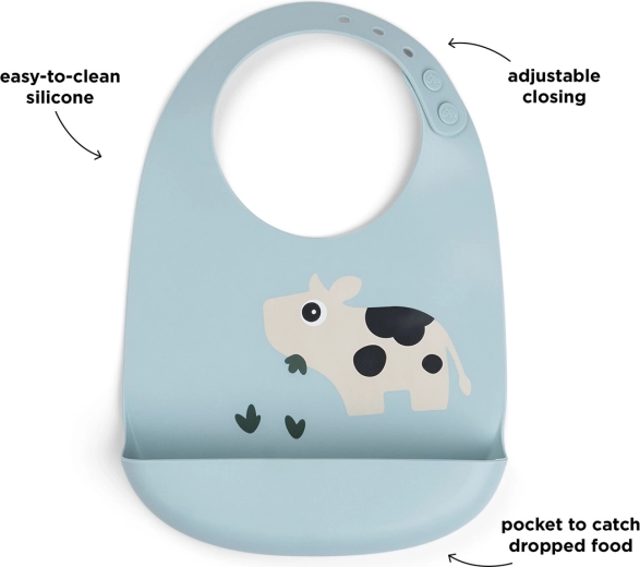Done by Deer siliconen slabbetje Dotti blauw