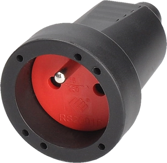 Solight Gerade Steckdose IP20 schwarz - 1 Stück