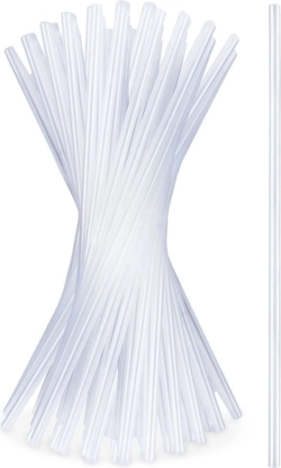 Pailles transparentes 22 cm, 50 pcs