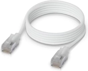 Ultra-thin braided UniFi Premium Cat6A patch cable, 1 m, white