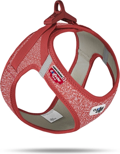 Curli Hundegeschirr mit Schnalle aus Merinowolle, rot, Größe 3XS (1,5–3 kg)