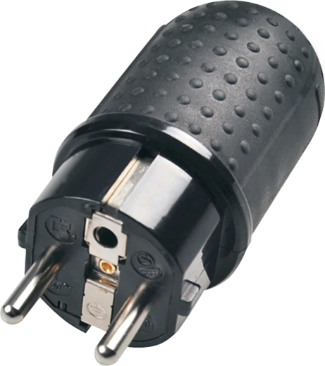 Solight Feuchtraum-Stecker gerade IP44 schwarz