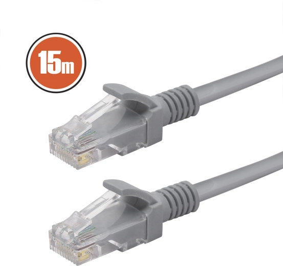 Patchkabel CAT5e UTP 15 m grijs