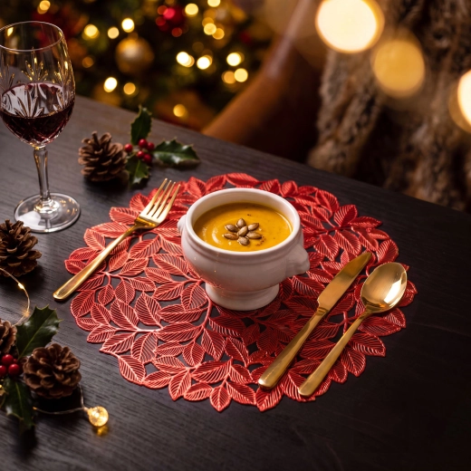 Gouden ronde placemat met metallic effect, 38 cm