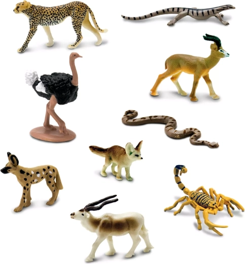 9 Mini-Figuren von Saharatieren in einer Tube