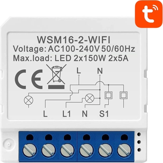 Slimme WiFi-schakelmodule Avatto TUYA, 4‑kanaals – Slim