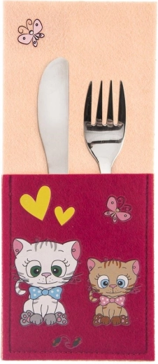 Étui à couverts pour enfants Chaton 21 × 9 cm